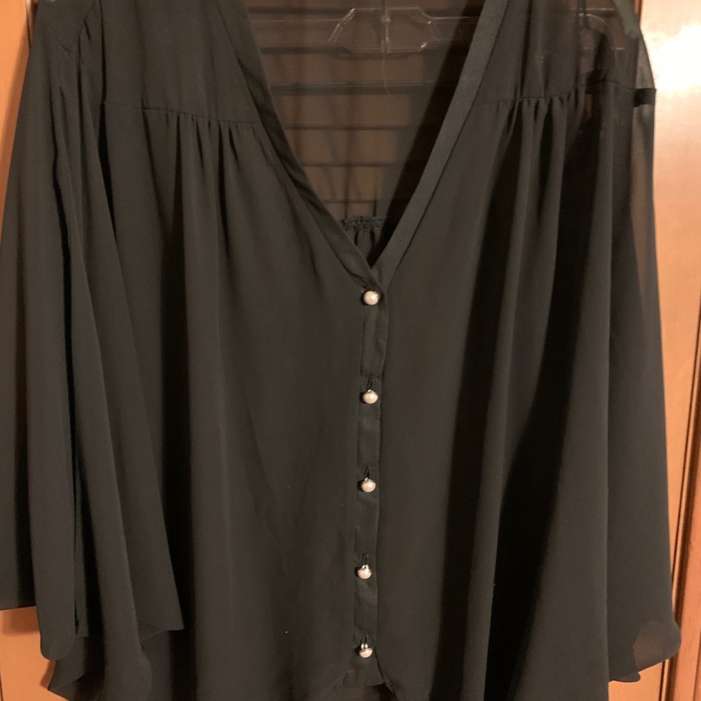 Everly black sheer top